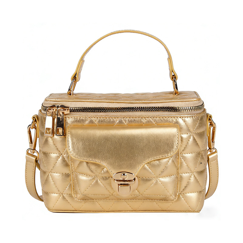 Customized Fashion quilted metallic shoulder box bag cross body bag manufacture10