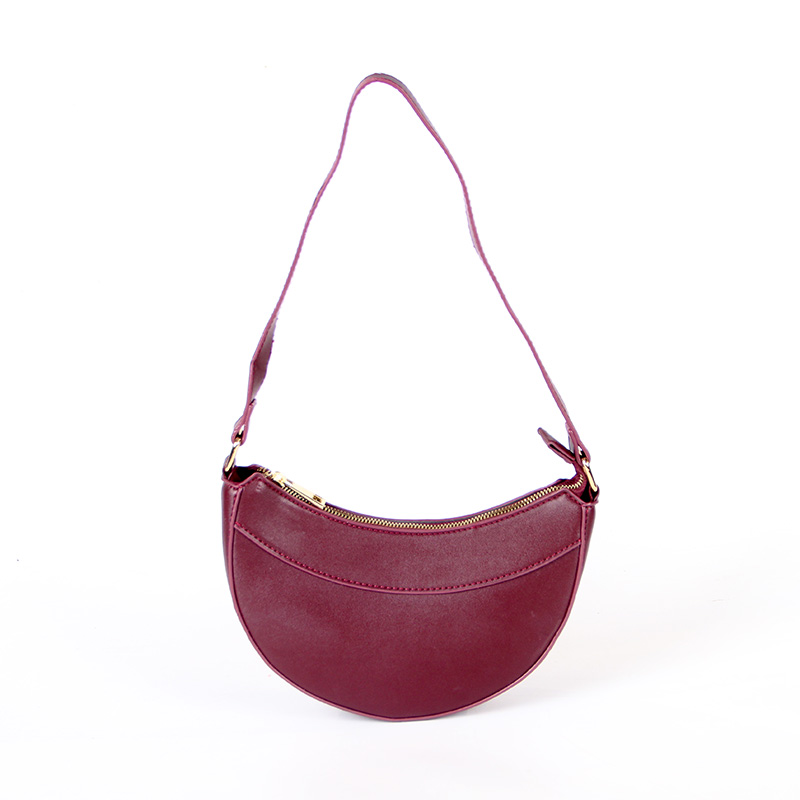 Stock Wine Red Lady's Small Handbag Half Moon Clutch Purses for Women ZBHA1309-6