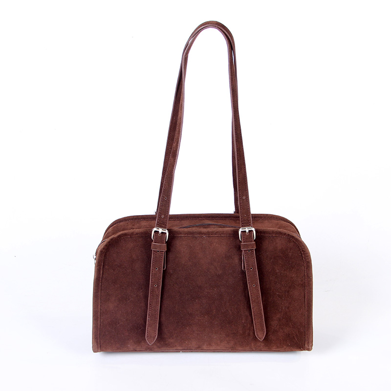 Women’s Suede HandBag, Vintage Half-Moon Shoulder Handbag, Soft Faux Suede Purse Elegant Tote for Everyday Use ZBHA1537-7