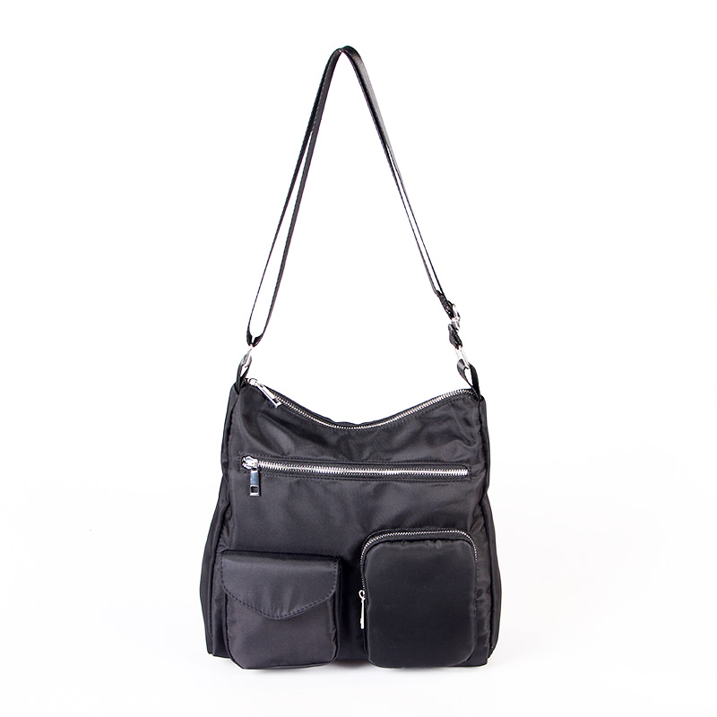 Stock Tote Bag for Women, Nylon Shoulder Bag with Zipper Hobo Purse Casual Shopper Handbag for Women, Large Travel Purses Work Bag ZBCA987-3