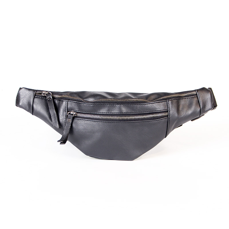 Stock Black Fanny Pack/Waist Bag/Organizer with Adjustable Belt, Multiple Pockets For Men ZBME343