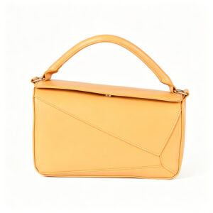 Women Yellow Geometric Patchwork Satchel PU Leather Top Handle Handbag ZBSH2243