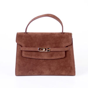 Sacs bandoulière populaires en daim marron pour femmes, avec poignée supérieure et fermoir en métal, modèle ZBSH2244