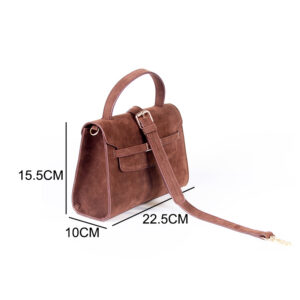 Sacs bandoulière populaires en daim marron pour femmes, avec poignée supérieure et fermoir en métal, modèle ZBSH2244