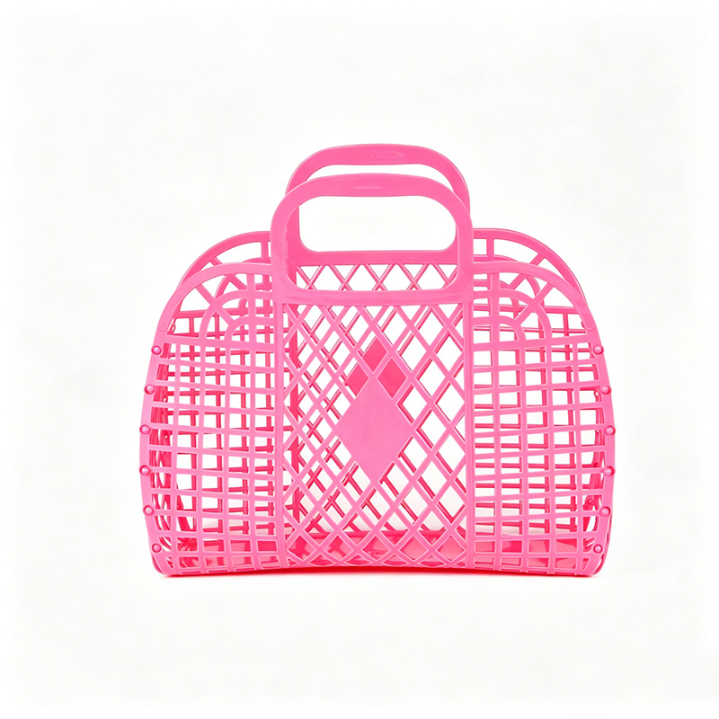 Stock Small Plastic Jelly Bags Reusable Gift Basket Hollow Beach Bag ZBSM290-2