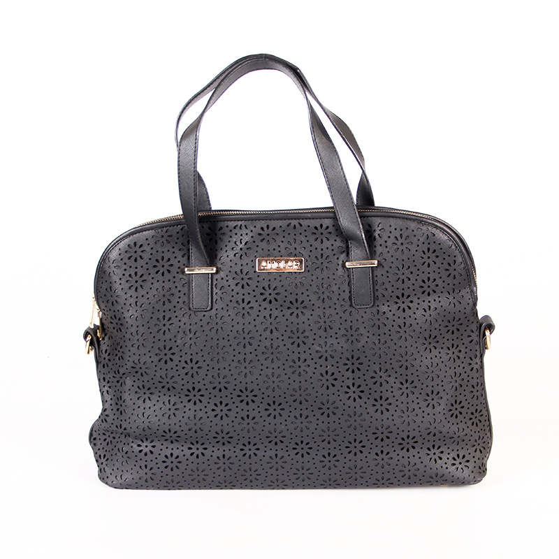 Stock Black Laptop Bag for Women, Protective Waterproof Elegant Computer Shoulder Bag Carrying Case with Handle ZXG002