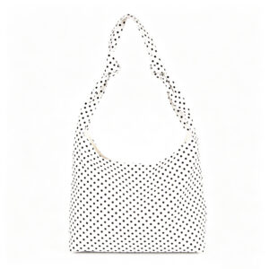 Polka Dot Bag for Women Canvas Tote Handbags Elegant Commuter Shoulder Purse Retro Hobo Bag Spacious Underarm ZBCA1091