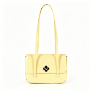 Newest Yellow Shoulder Bag for Women Pu Leather Crossbody Bag with Flower Lock Closure Purse for Work Travel ZBHA1648