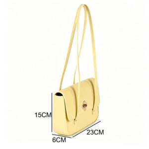 Newest Yellow Shoulder Bag for Women Pu Leather Crossbody Bag with Flower Lock Closure Purse for Work Travel ZBHA1648