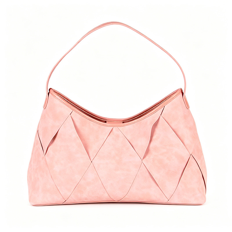 Popular Pink Woven Tote Bag for Women PU Leather Shoulder Handbag Designer Top Handle Purses ZBHA1649