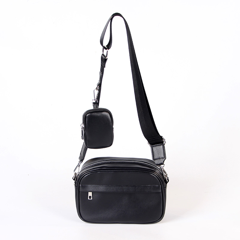 Black Crossbody Bag for Women PU Leather Shoulder Bag Trendy Small Crossbody Bag With Strap Wallet ZBSH2239