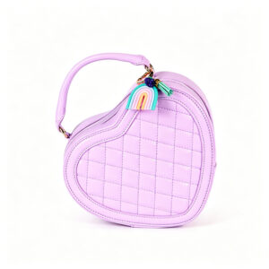 Cute Pink Heart Shape Handbag for Girls Valentine’s Gift Handbag, Zip-Around Shoulder Bag for Teens ZBSM625