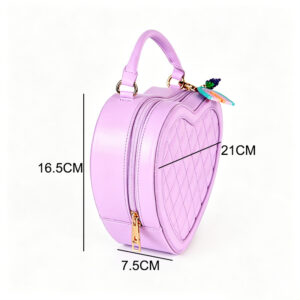 Cute Pink Heart Shape Handbag for Girls Valentine’s Gift Handbag, Zip-Around Shoulder Bag for Teens ZBSM625
