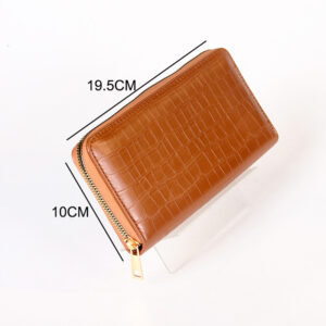 Womens Crocdile Wallet Cute Elegant Long Slim Card Holder Case Minimalist Coin Purse Thin Zipper Clutch Wallets for Girls Ladies ZBWA1314