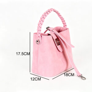 Popular Women's Pink Bucket Bag Mini PU Leather Crossbody Bag Designer Shoulder Bag With Metal Lock ZBSH2257