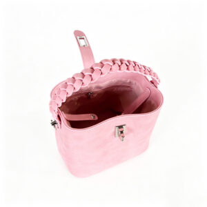 Bolso de mano rosa para mujer, mini bolso bandolera de piel sintética, bolso de hombro de diseño con cierre metálico ZBSH2257