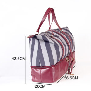 Travel Duffle Bag for Men Women, PU Leather Duffel Bag for Traveling, Large Carry on Weekender Overnight Bag with Shoe Compartment ZDU34