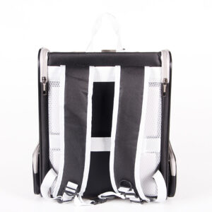 Mochila para transporte de gatos, mochila grande para transporte de cães, janela transparente ergonômica cinza com bolhas, tela ampla para maior respirabilidade, adequada para uso externo ZPCB10