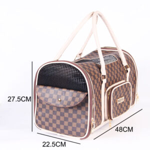 Luxury Pet Carrier, Puppy Small Dog Carrier, Cat Carrier Bag, Waterproof Premium PU Leather Carrying Handbag for Outdoor Travel Walking Hiking Shopping ZPCB16