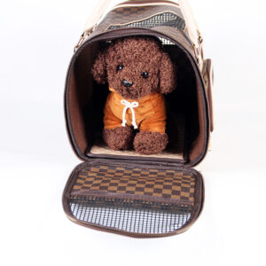 Luxury Pet Carrier, Puppy Small Dog Carrier, Cat Carrier Bag, Waterproof Premium PU Leather Carrying Handbag for Outdoor Travel Walking Hiking Shopping ZPCB16