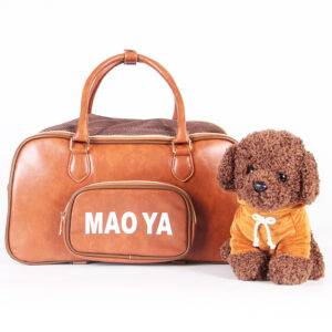 Fashion Pet Carrier Dog Purse Carrier Cat Soft-Sided Carriers for Puppy Kitten, Stylish PU Leather Handbag Tote Travel Pet Bag for Small Dogs Cats, TSA Airline Approved ZPCB32