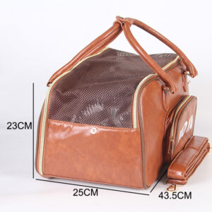 Fashion Pet Carrier Dog Purse Carrier Cat Soft-Sided Carriers for Puppy Kitten, Stylish PU Leather Handbag Tote Travel Pet Bag for Small Dogs Cats, TSA Airline Approved ZPCB32