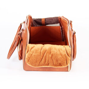 Fashion Pet Carrier Dog Purse Carrier Cat Soft-Sided Carriers for Puppy Kitten, Stylish PU Leather Handbag Tote Travel Pet Bag for Small Dogs Cats, TSA Airline Approved ZPCB32