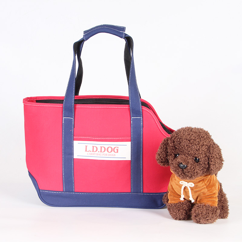 Bolsa de transporte vermelha para cães pequenos, bolsa macia com clipe de segurança para coleira, bolsa de transporte aconchegante para cães com menos de 7 kg, bolsa de ombro confortável para viagens ZPCB34