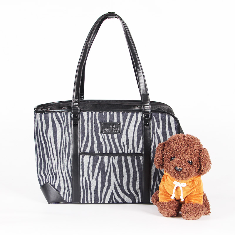 Fashion Dog Purse Carrier for Small Dogs with Extra Pockets, Holds Up to 8lbs Quality PU Leather Pet Carrier, Cat Carrier, Airline Approved Puppy Purse Carrier for Travel (Black, Small Size)