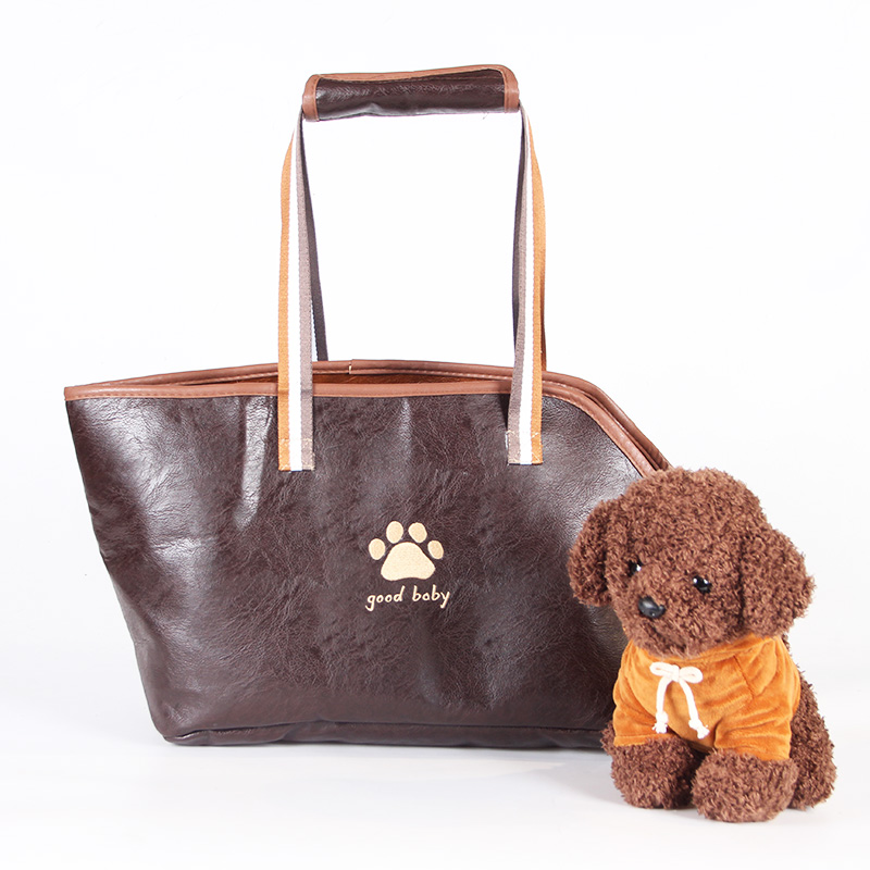 Fashion Designer PU Pet Carrier Dog Cat Carrier Purse Soft-Sided Pet Tote Bag for Small Dogs Puppy and Cats TSA Airline Approved ZPCB29