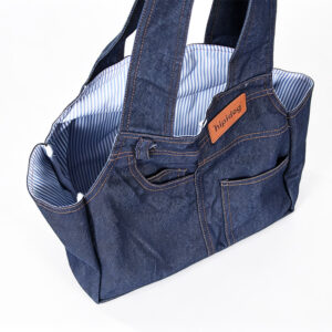 Fashion Blue Denim Dog Purse Carrier for Small Dogs and Cats, Soft-Sided Lightweight Puppy Tote Bag Pet Travel Bag for Outdoor ZPCB47
