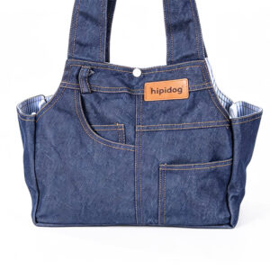 Fashion Blue Denim Dog Purse Carrier for Small Dogs and Cats, Soft-Sided Lightweight Puppy Tote Bag Pet Travel Bag for Outdoor ZPCB47