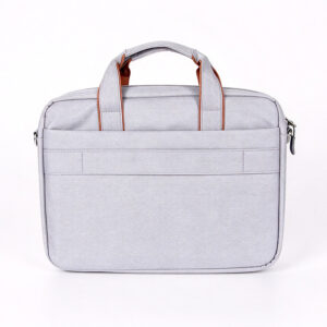 Slim Lightweight Laptop Briefcase, Grey Messenger and Shoulder Bag with Padded Compartment and Trolley Strap for 16" Laptops ZBCA1150